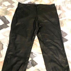 Faux leather joggers